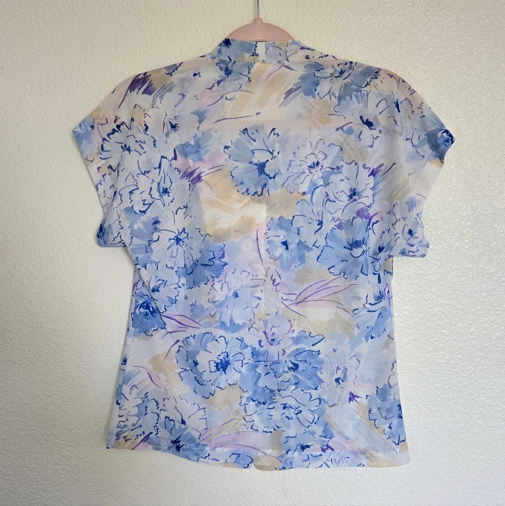 Vtg 60s Floral Graff Blouse View 2